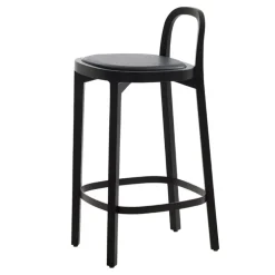 Woodnotes Siro+ bar stool 65 cm, black - black leather
