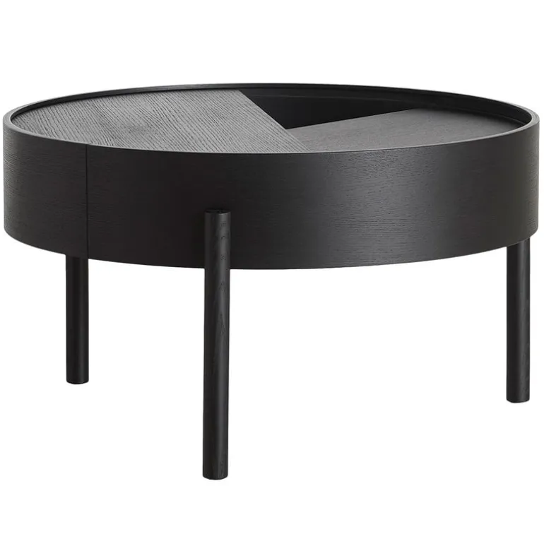 Woud Arc coffee table 66 cm, black painted ash