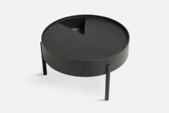 Woud Arc coffee table 66 cm, black painted ash