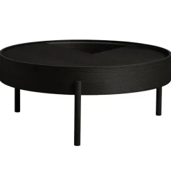 Woud Arc coffee table 89 cm, black painted ash