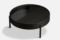 Woud Arc coffee table 89 cm, black painted ash