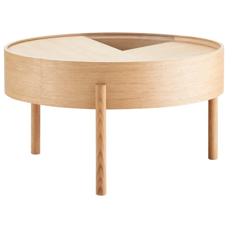 Woud Arc coffee table 66 cm, white pigmented oak
