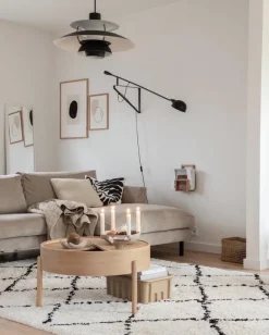 Woud Arc coffee table 66 cm, white pigmented oak