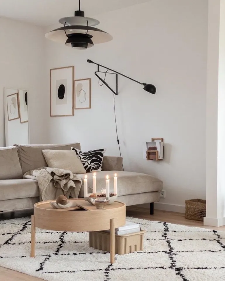 Woud Arc coffee table 66 cm, white pigmented oak