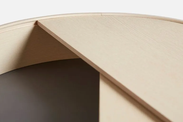 Woud Arc coffee table 66 cm, white pigmented ash