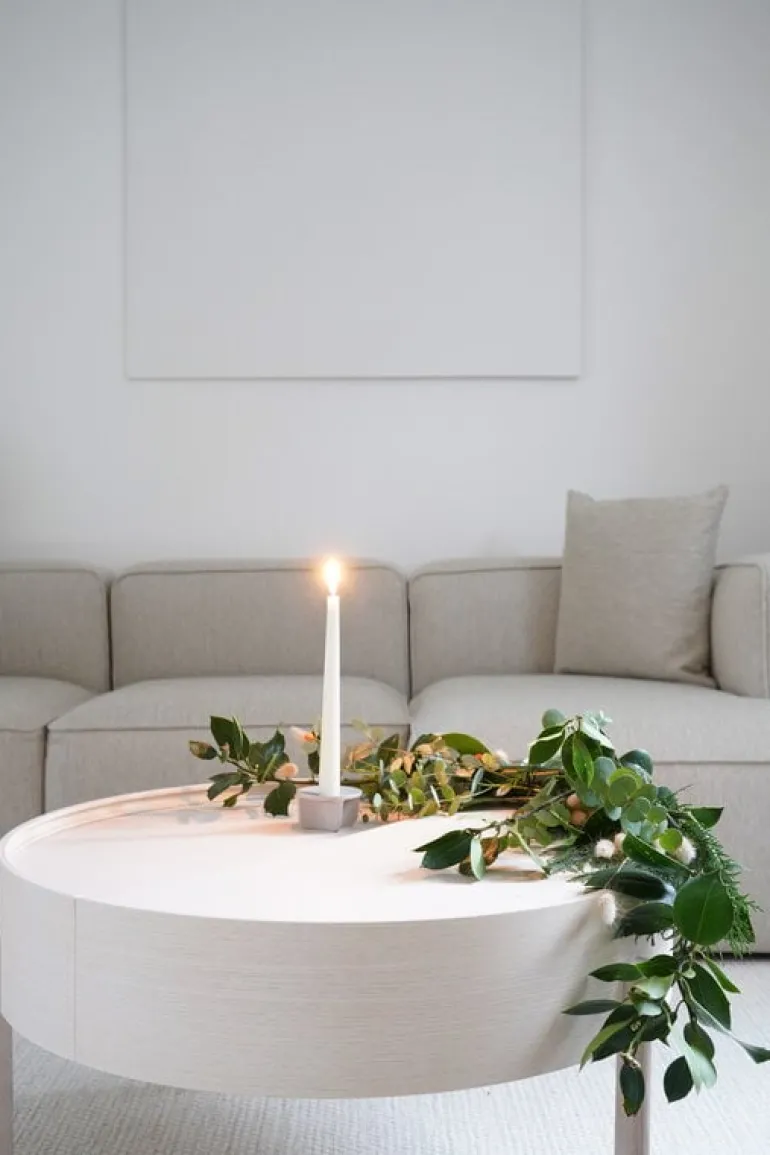 Woud Arc coffee table 66 cm, white pigmented ash