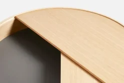 Woud Arc coffee table 89 cm, white pigmented oak