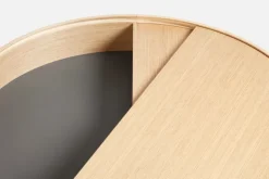 Woud Arc coffee table 89 cm, white pigmented oak