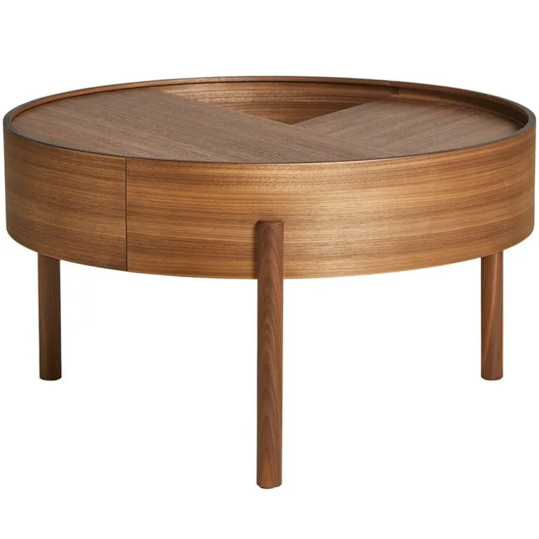 Woud Arc coffee table 66 cm, matt lacquered walnut