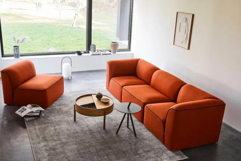 Woud Arc coffee table 66 cm, matt lacquered walnut