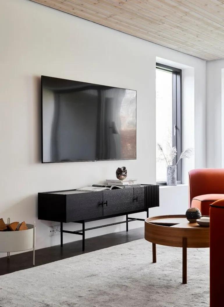 Woud Arc coffee table 66 cm, matt lacquered walnut