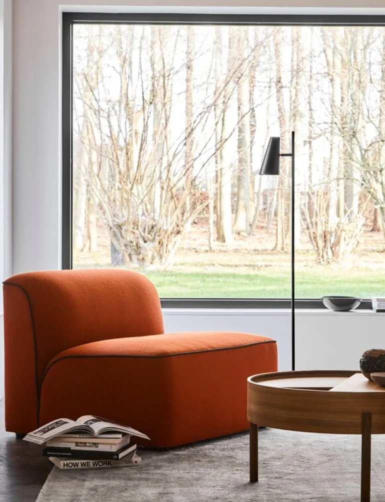 Woud Arc coffee table 66 cm, matt lacquered walnut