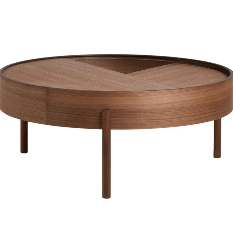 Woud Arc coffee table 89 cm, matt lacquered walnut