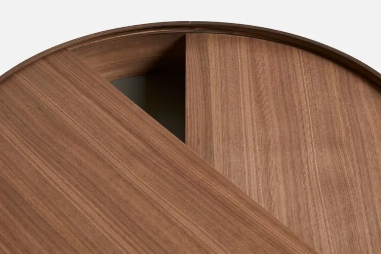 Woud Arc coffee table 89 cm, matt lacquered walnut