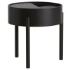 Woud Arc side table, black painted ash
