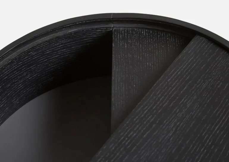 Woud Arc side table, black painted ash