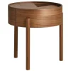 Woud Arc side table, matt lacquered walnut
