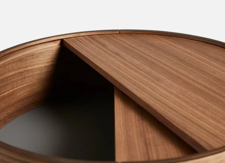 Woud Arc side table, matt lacquered walnut