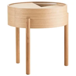 Woud Arc side table, white pigmented oak