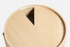 Woud Arc side table, white pigmented oak