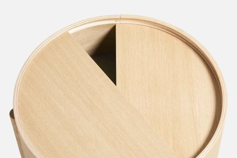 Woud Arc side table, white pigmented oak