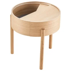 Woud Arc side table, white pigmented oak