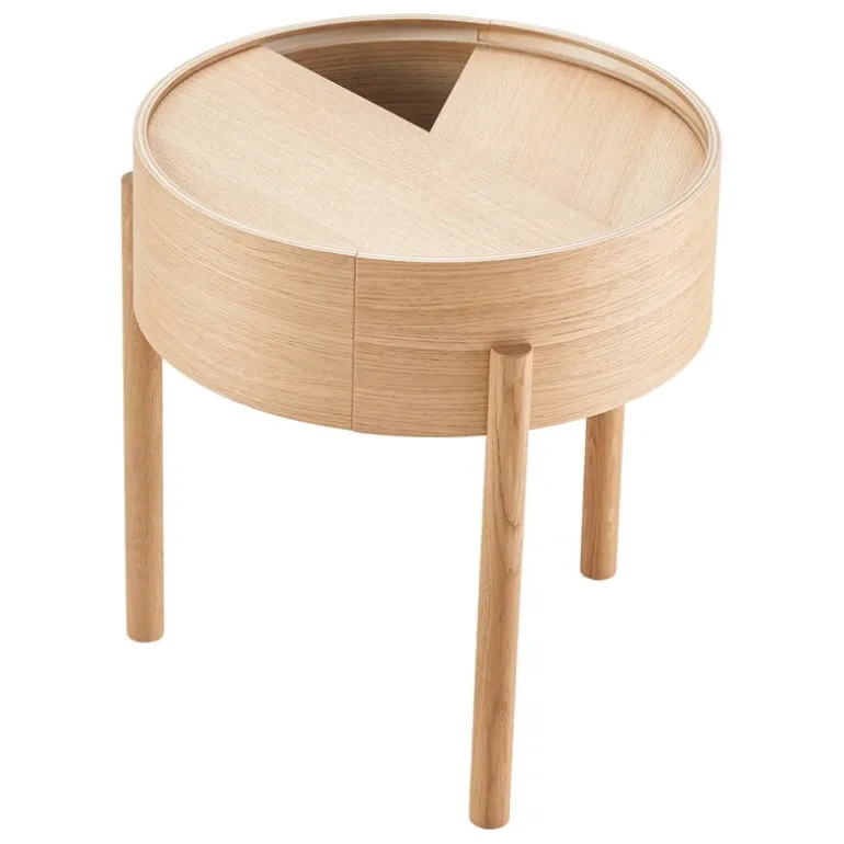 Woud Arc side table, white pigmented oak