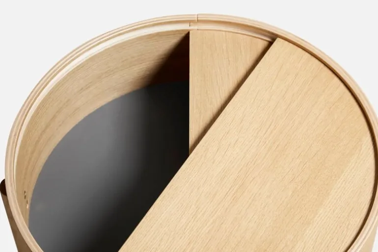 Woud Arc side table, white pigmented oak