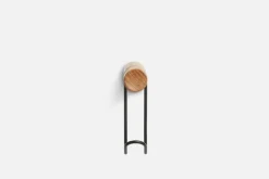 Woud Around wall hanger, small, white pigmented oak - black metal
