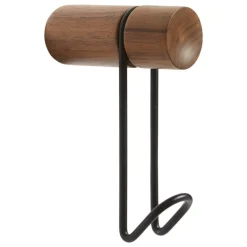 Woud Around wall hanger, small, matt lacquered walnut - black metal