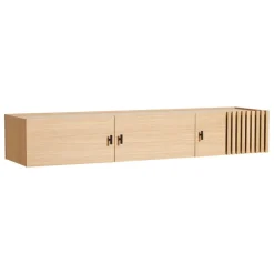 Woud Array sideboard 150 cm, wall-mounted, white-lacquered oak