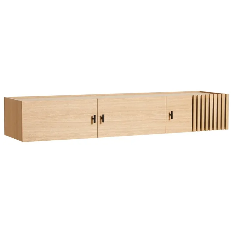 Woud Array sideboard 150 cm, wall-mounted, white-lacquered oak