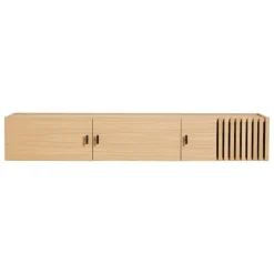 Woud Array sideboard 150 cm, wall-mounted, white-lacquered oak
