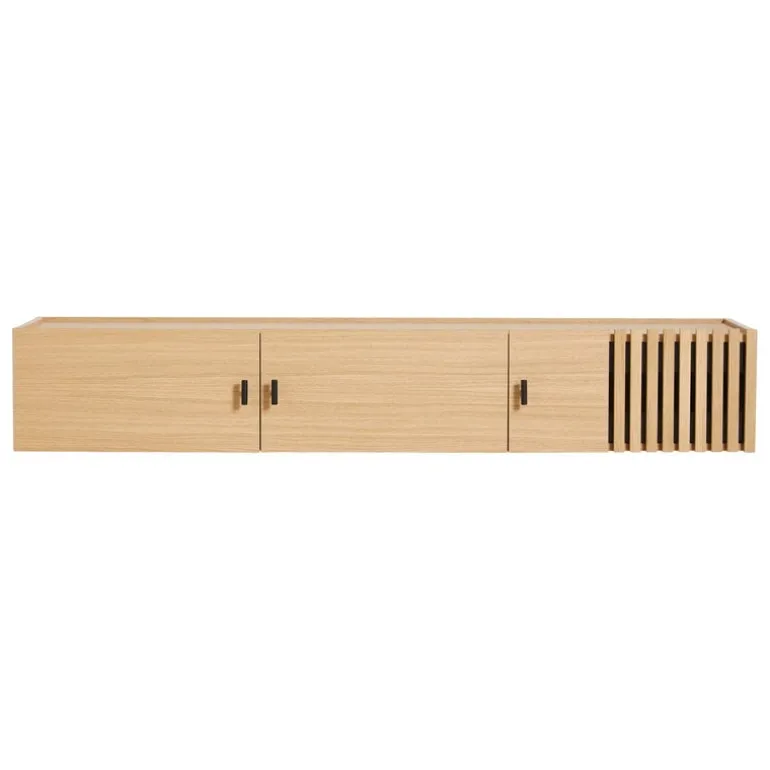 Woud Array sideboard 150 cm, wall-mounted, white-lacquered oak