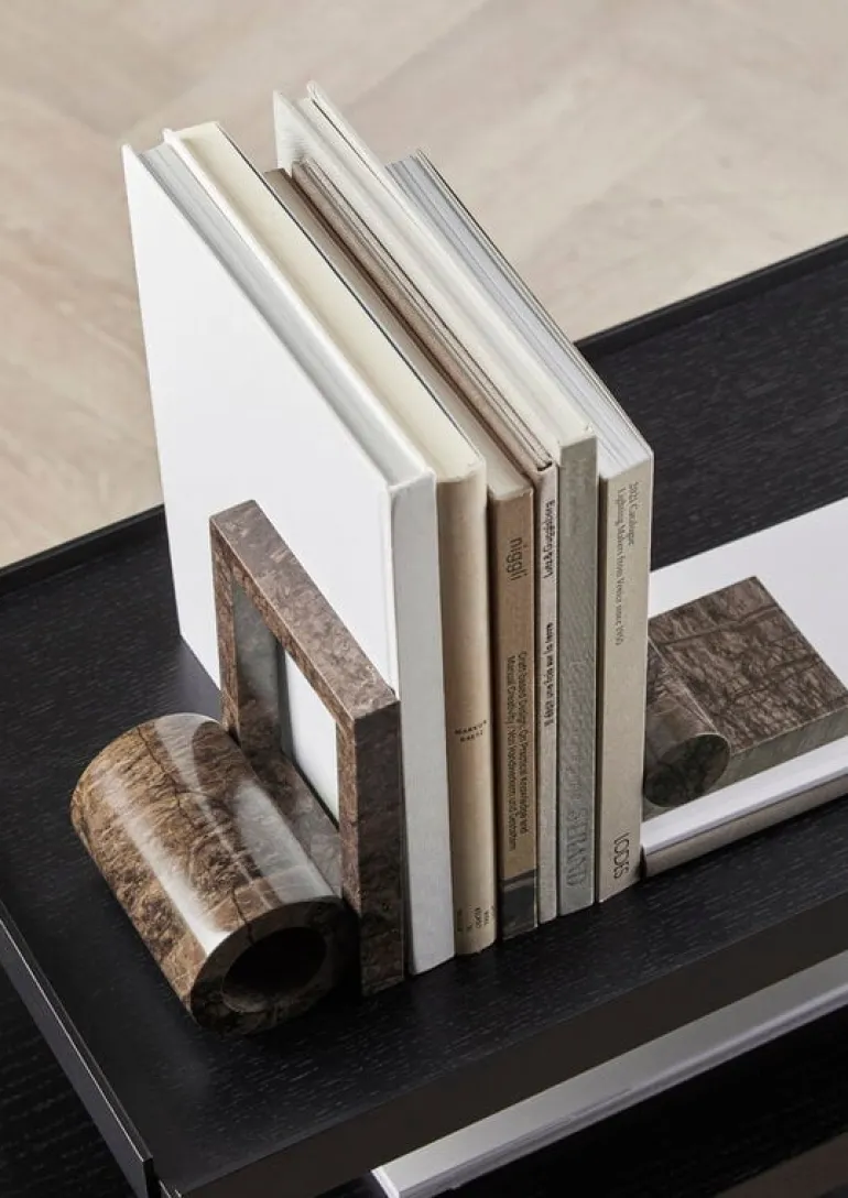 Woud Booknd bookend, 2 pcs, brown marble