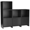 Woud Bricks shelving system F, black painted oak