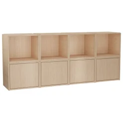 Woud Bricks shelving system D, white lacquered oak