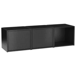 Woud Bricks shelving system B, black painted oak