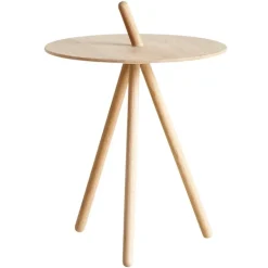 Woud Come Here side table, white pigmented lacquered oak