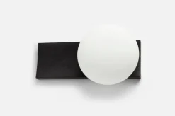 Woud Dew table and wall lamp, black painted ash