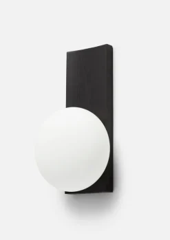 Woud Dew table and wall lamp, black painted ash