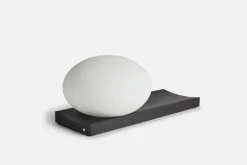 Woud Dew table and wall lamp, black painted ash