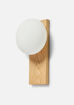 Woud Dew table and wall lamp, white stained oak
