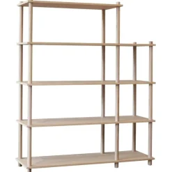 Woud Elevate shelving system 4, oak