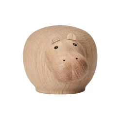Woud Hibo Hippopotamus figurine, small, oak