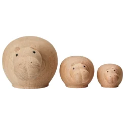 Woud Hibo Hippopotamus figurine, mini, oak