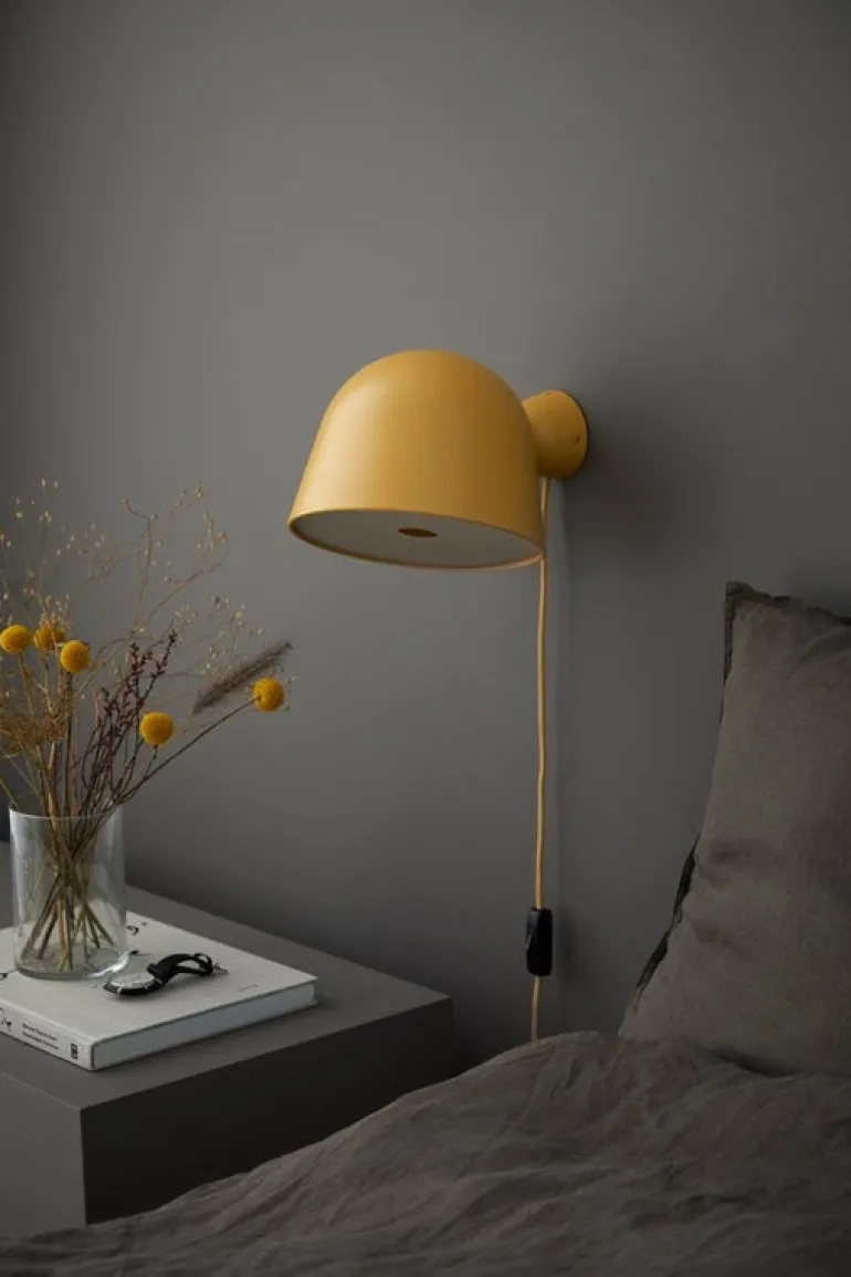 Woud Kuppi wall lamp, mustard yellow