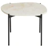 Woud La Terra occasional table, M, ivory travertine - black