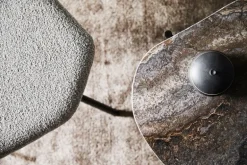 Woud La Terra occasional table, M, grey melange travertine - black