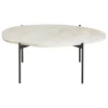 Woud La Terra occasional table, L, ivory travertine - black